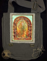 MELANGELL of the HARE artPATCH Canvas Field Bag by Jen Delyth.