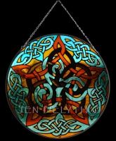 PENTACLE KNOT Celtic Art Stained Glass by Jen Delyth