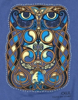 OWL - BLODEUWEDD Short Sleeved T Shirt Keltic Designs By Jen Delyth