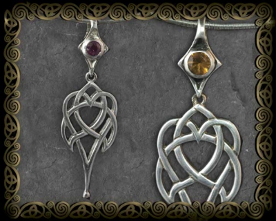 Celtic Heart Gemstone Pendant