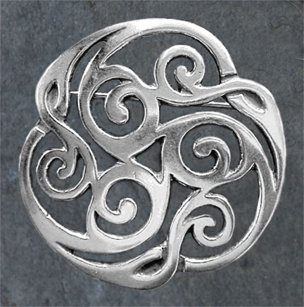 Sterling Silver Celtic Brooch By Welsh 