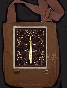 Celtic WARRIOR - Llew artPATCH Canvas Field Bag By Jen Delyth