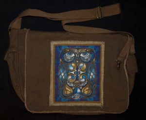 Celtic OWL - Blodeuwedd Canvas Field Bag By Jen Delyth
