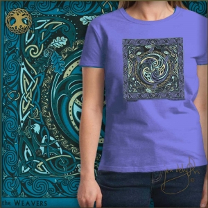 BARD SONG Women's Scoop T Shirt Keltic Designs By Jen Delyth