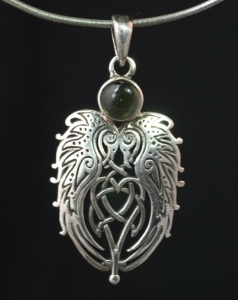 RAVENS HEART - SMALL Sterling Silver Celtic Pendant By Jen Delyth