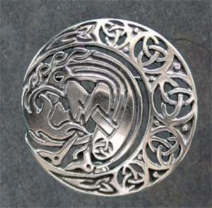 ARIANRHOD moonspirit - Sterling Silver Celtic Brooch By Jen Delyth