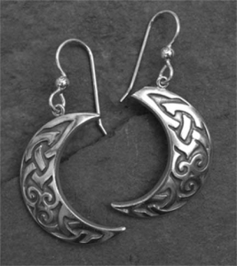MOON - Sterling Silver Celtic Earrings 