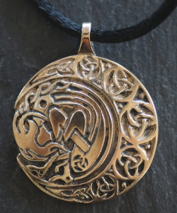 ARIANRHOD - MOON SPIRIT - Large Bronze Celtic Pendant By Jen Delyth