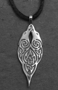 RAVENS - Small Sterling Silver Celtic Pendant By Jen Delyth