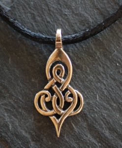 DOUBLE SPIRAL - Small Bronze Celtic Pendant By Jen Delyth