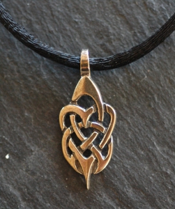 TRIBAL HEARTS  - Small Bronze Celtic Pendant By Jen Delyth