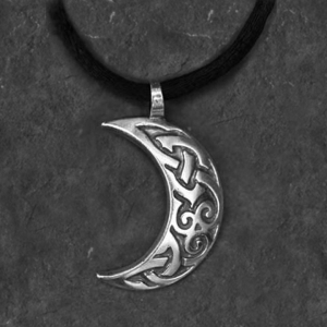 CELTIC MOON - Large Sterling Silver Celtic Pendant By Jen Delyth