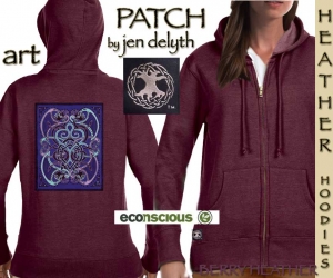 TREE SONG - HEATHER Ladies Hoodie By Jen Delyth