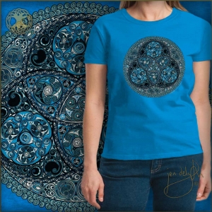 TRISKELION WOMEN'S GENTLE FIT T Shirt Keltic Designs By Jen Delyth