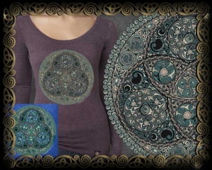 Triskelion - Triple Goddess - Celtic Triskele Triblend LS Tshirt By Jen Delyth