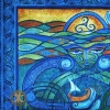 Manawyddan Man of the Sea Celtic artPATCH by Jen Delyth - Detail