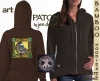 ANU (The Earth Mother) Bamboo Ladies Hoodie Celtic artPATCH by Jen Delyth Chocolate