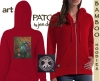 AWEN Bamboo Ladies Hoodie Celtic artPATCH by Jen Delyth Red