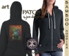 AWEN Bamboo Ladies Hoodie Celtic artPATCH by Jen Delyth Charcoal