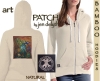 AWEN Bamboo Ladies Hoodie Celtic artPATCH by Jen Delyth Natural