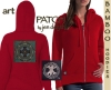 DANU FOLK Bamboo Ladies Hoodie Celtic artPATCH by Jen Delyth Red