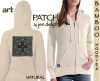 DANU FOLK Bamboo Ladies Hoodie Celtic artPATCH by Jen Delyth Natural
