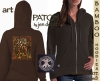CELTIC FOX Woman Bamboo Ladies Hoodie Celtic artPATCH by Jen Delyth
