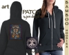 BLODEUWEDD THE OWL Bamboo Ladies Hoodie Celtic artPATCH by Jen Delyth