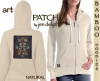 BLODEUWEDD THE OWL Bamboo Ladies Hoodie Celtic artPATCH by Jen Delyth