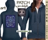 intage Heather Celtic Hoodie Bard Song by Jen Delyth - BLUE