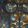 Celtic Owl Blodeuwedd by Jen Delyth art PATCH Detail