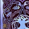 Celtic Tree & Ravens Shadow Weavers Hoodie by Jen Delyth Detail