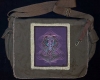 Celtic Serpent Ravens artPaTCH Khaki Messenger Bag by Jen Delyth