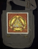 WILDE HARES Of Melangell - hemp fringed twill patch on artPATCH Canvas Field Bag by Jen Delyth