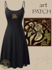 Woodland Celtic Moon and Fox Spagettti Dress by Jen Delyth BLACK FRONT