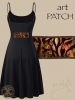 Woodland Celtic Moon and Fox Spagettti Dress by Jen Delyth BLACK BACK