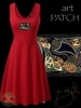 CELTIC RAVEN Dress by Jen Delyth -RED - FRONT