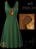 Celtic Raven Heart Green Dress by Jen Delyth FRONT