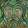 Green Man celtic  Print Detail by Jen Delyth