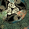 Morrigan Ravens Celtic detail of Print by Jen Delyth