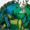 Celtic Stag Detail by Jen Delyth