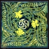 Celtic Daffodils Welsh Tile by Jen Delyth