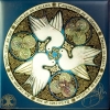Peace - Celtic Doves Tile by Jen Delyth