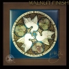 DOVES peace WAlnut Wood Framed Tile by Jen Delyth