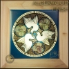 DOVES peace Alder Wood Framed Tile by Jen Delyth
