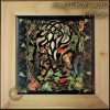 WOODLAND CELTIC FOX Framed Alder Wood Tile by Jen Delyth