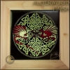 Celtic Dragons Y Ddraig Goch - Welsh Alder Framed Ceramic Tile by Jen Delyth