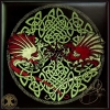Celtic Dragons Y Ddraig Goch - Welsh  Ceramic Tile by Jen Delyth