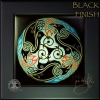 Celtic RAVENS triple morrigan Black Framed Ceramic Tile by Jen Delyth