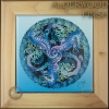 CLIODNA Celtic Sea Horse Alder Framed Ceramic Tile by Jen Delyth